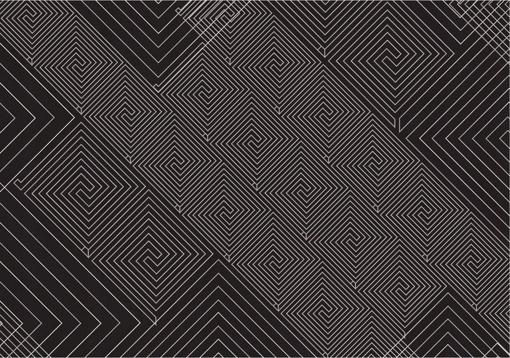 Fotótapéta flizelina Geometrikus spirálok négyzetek absztrakt 368x254 +ragasztó
