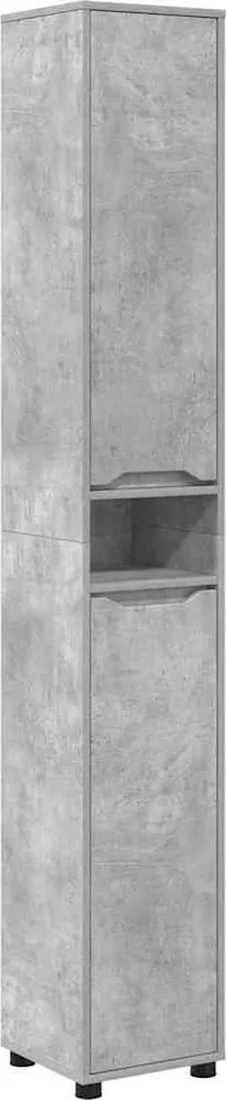 vidaXL Fürdőszoba Székény Beton Szürke 30,5 x 30 x 195 cm Faanyag