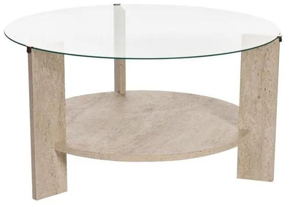 Dohányzóasztal Clara - Travertine, Transparent