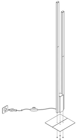 Eglo 900082 - LED RGBW Dimmelhető állólámpa FRAIOLI-Z2xLED/16W/230V fekete