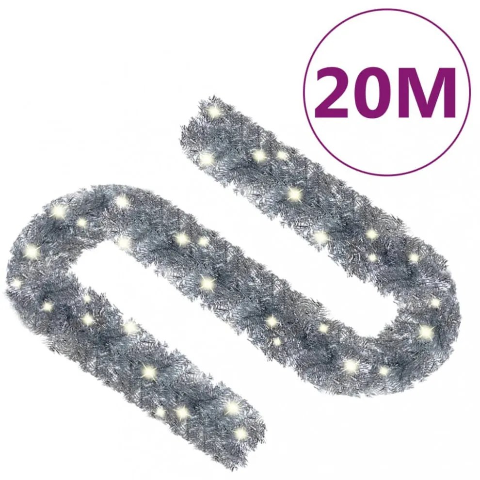 ezüstszínű LED-es karácsonyi füzér 20 m