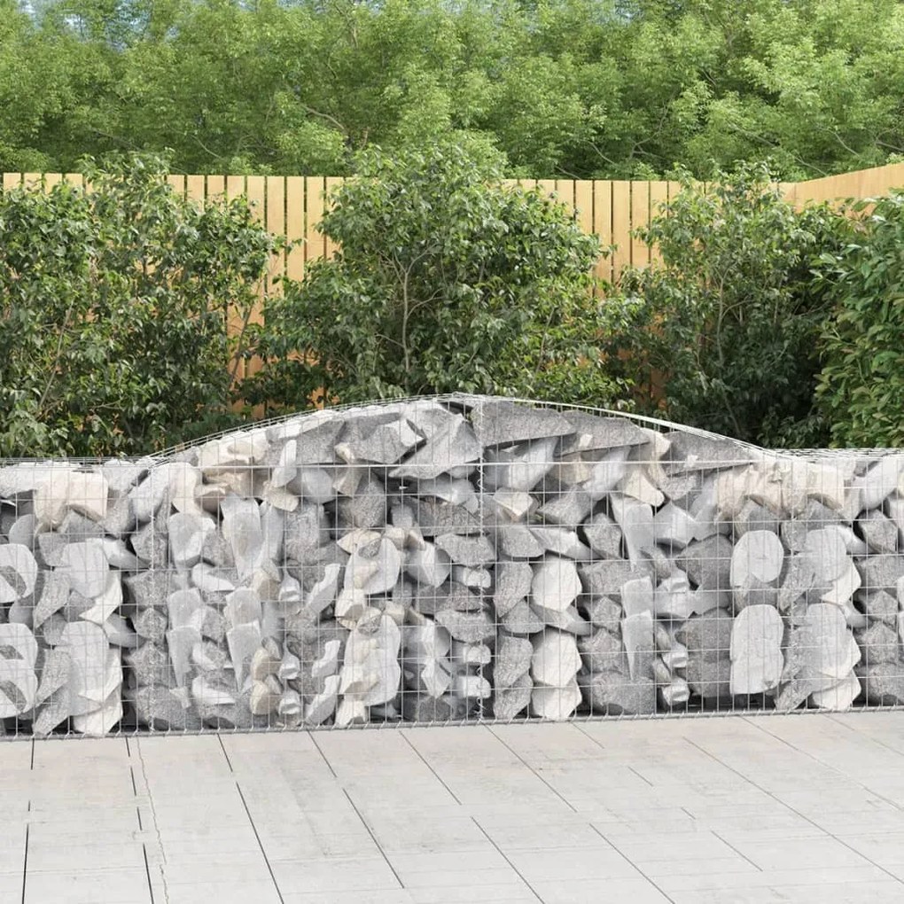 5 db íves horganyzott vas gabion kosár 400x50x80/100 cm