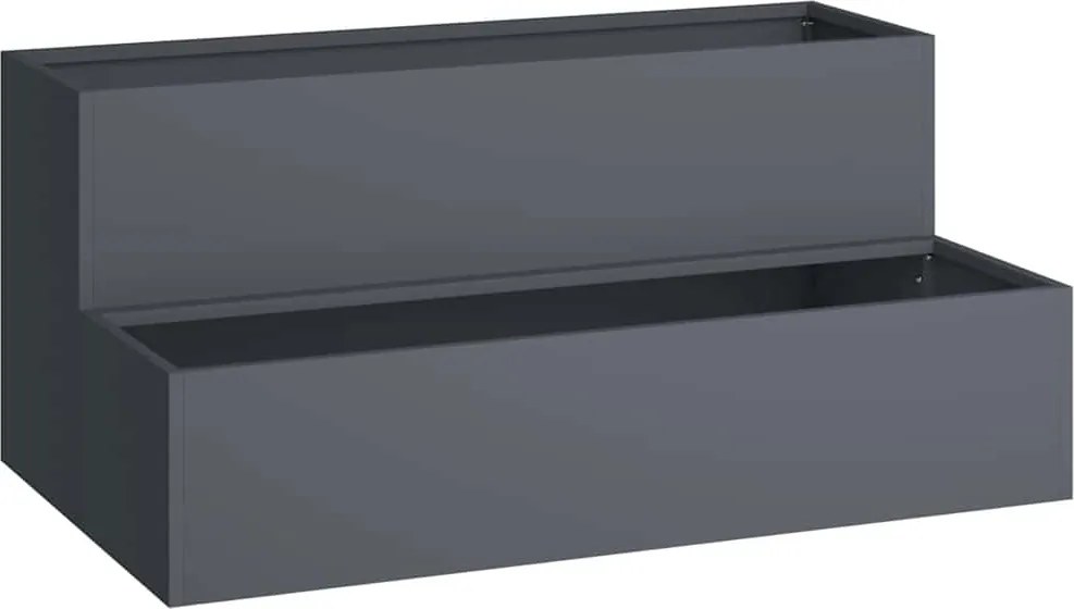 vidaXL Kerti cserép Antracit 100 x 60 x 45 cm Hidegen hengerelt acél