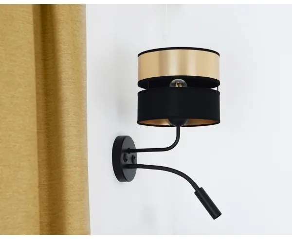 Brilagi - Fali lámpa ROYAL 1xE27/15W/230V + 1xG9/3W fekete/arany