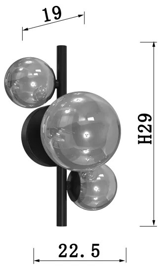 ONLI - Fali lámpa PALOMA 3xG9/10W/230V fekete/füstös