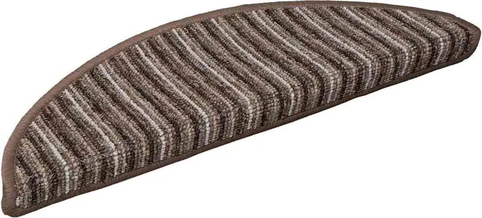 vidaXL Öntapadós lépcsőszőnyegek 15 pcs Barna 56 x 17 x 3 cm