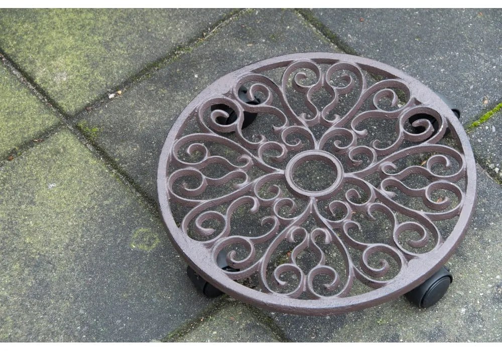 Fém gurulós virágállvány ø 34,5 cm Ornament – Esschert Design