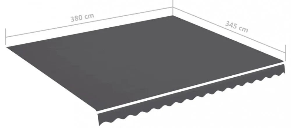 antracitszürke csere napellenző ponyva 4 x 3,5 m
