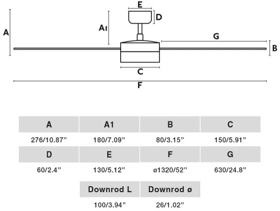 FARO 34356WT-1TW-LED Dimmelhető ventilátor RUDDER L 18W/230V barna/fekete átm. 132 cm WT + távirányító