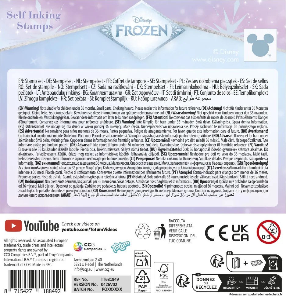 Disney Jégvarázs Magic nyomda szett 12 db-os