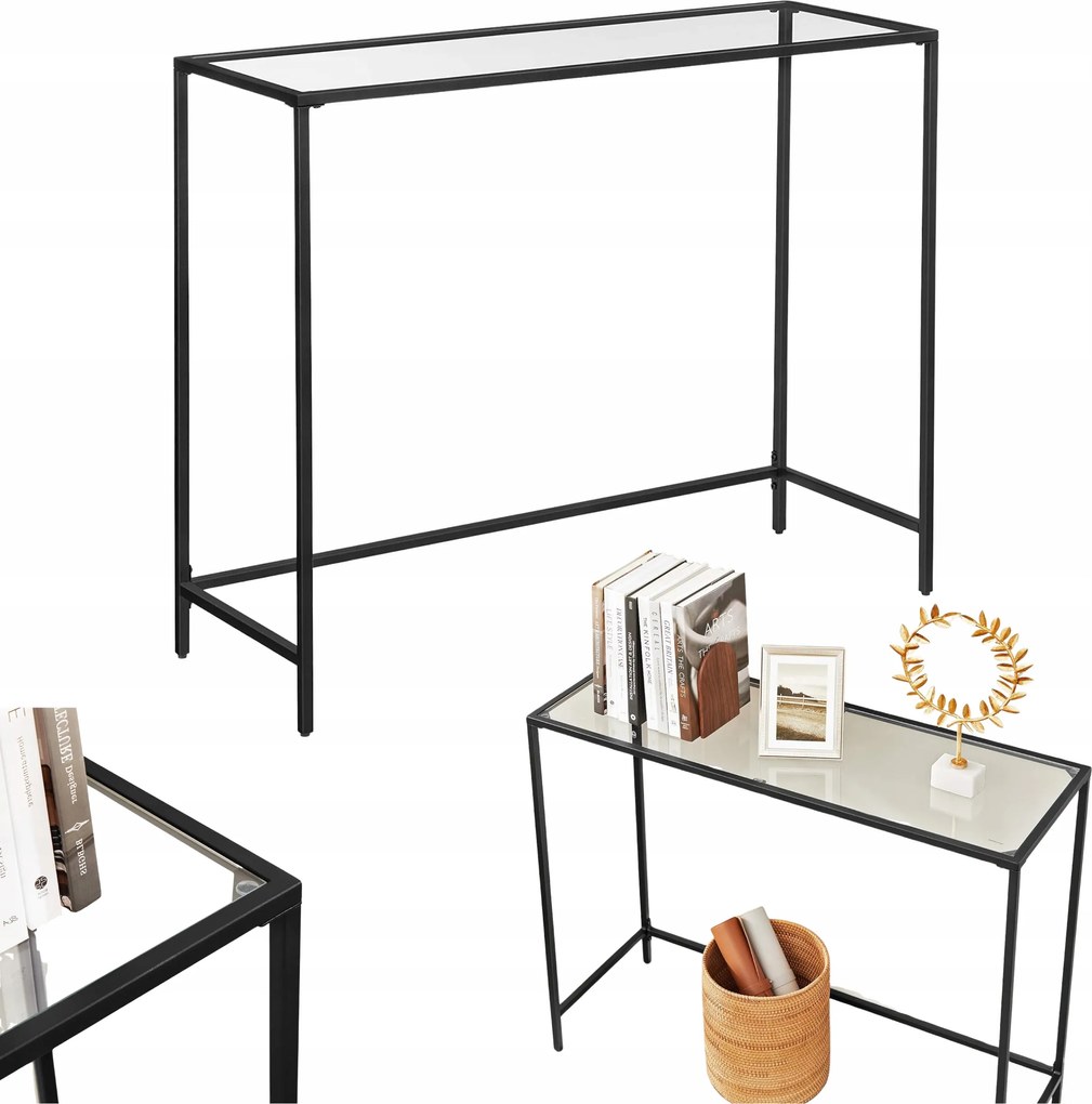 Konzol oldalsó kiegészítő asztal edzett üveg 100x80x35 Bejárati asztal