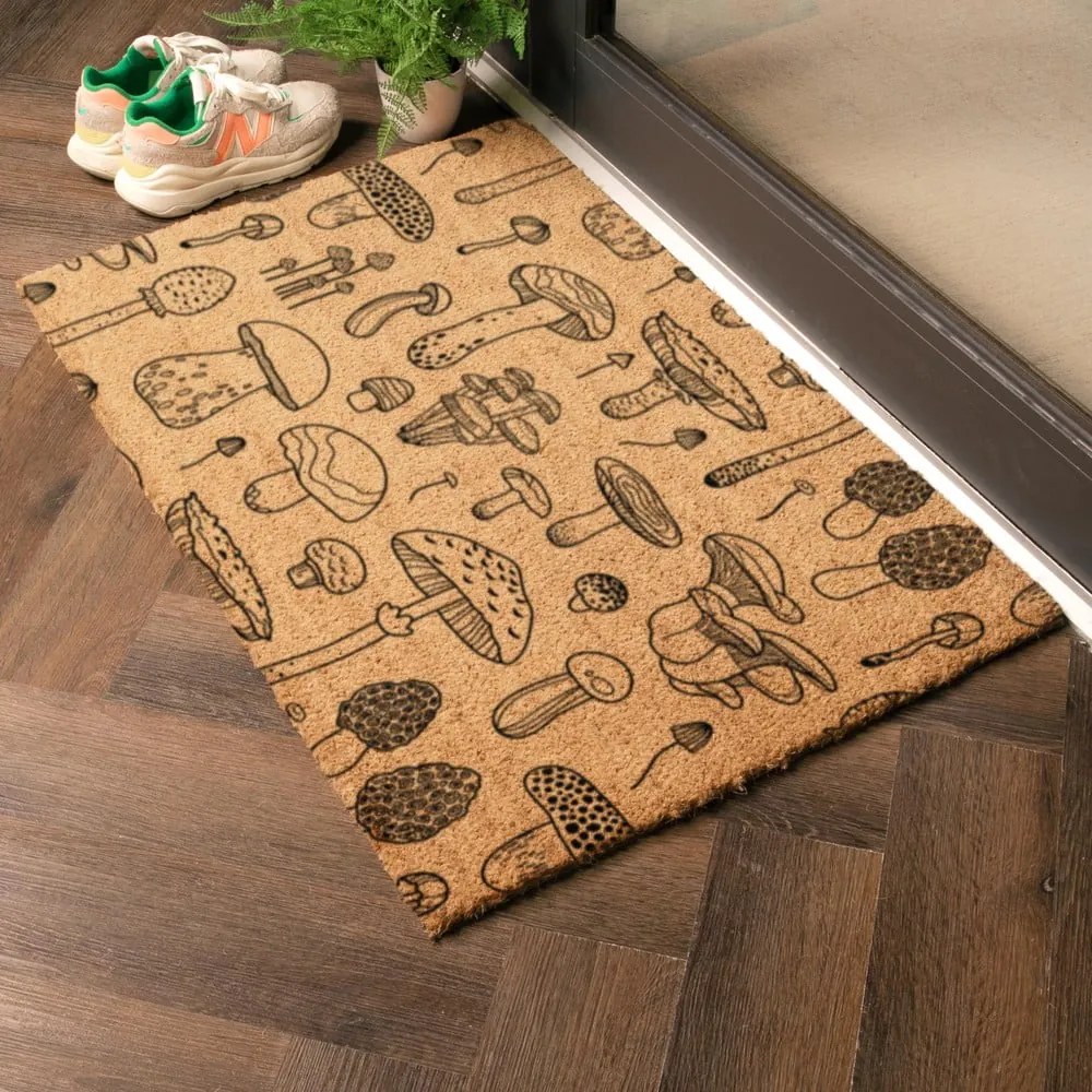 Kókuszrost lábtörlő 60x90 cm Mushrooms – Artsy Doormats