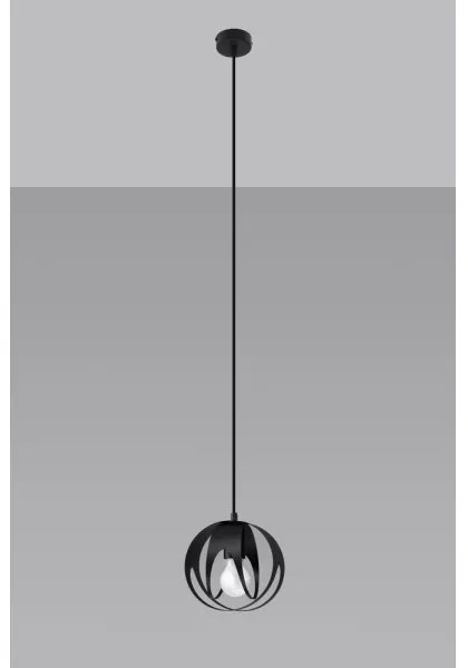 Sollux SL.1087 - Csillár zsinóron TULOS 1xE27/60W/230V fekete
