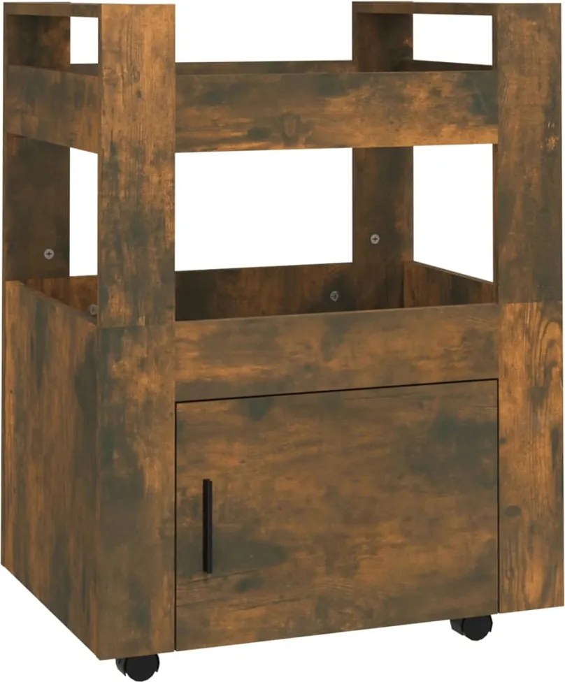 vidaXL füstös tölgy szerelt fa zsúrkocsi 60 x 45 x 80 cm