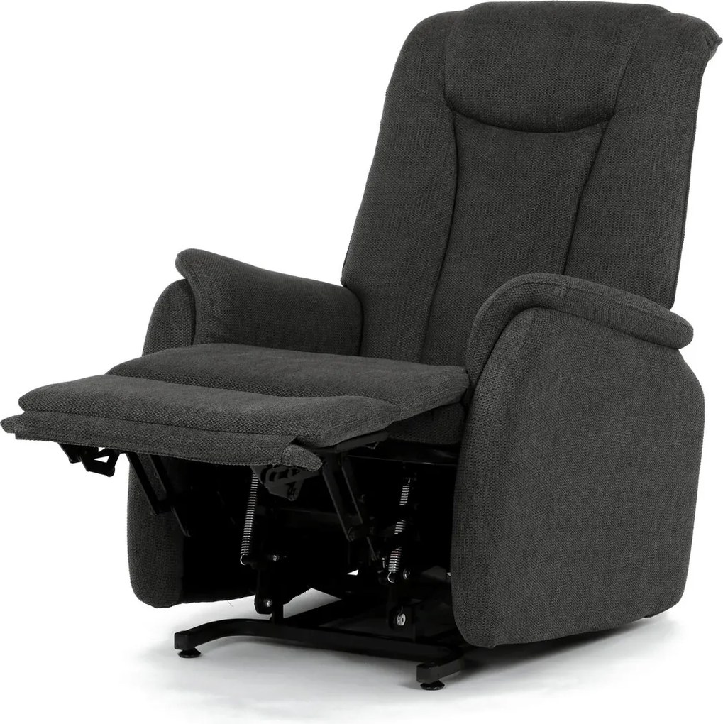 Polohovací křeslo, elektrické kabelové ovládání, šedá, látka, TV-L8963 GREY2