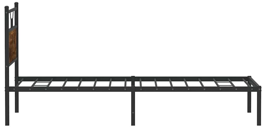 füstös tölgy színű szerelt fa ágykeret matrac nélkül 107x203 cm