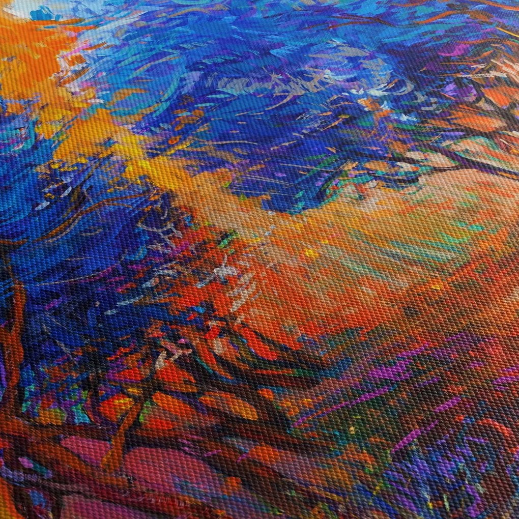 Kép - őszi fa koronák, modern impresszionizmus (150x105 cm)