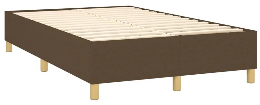 barna szövet rugós és LED-es ágy matraccal 120 x 200 cm