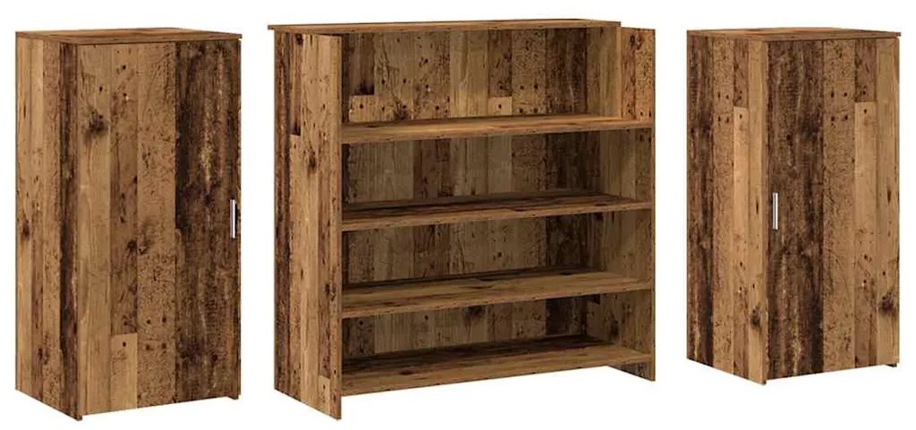 recepciós pult antik fa 200x50x103,5 cm szerelt fa