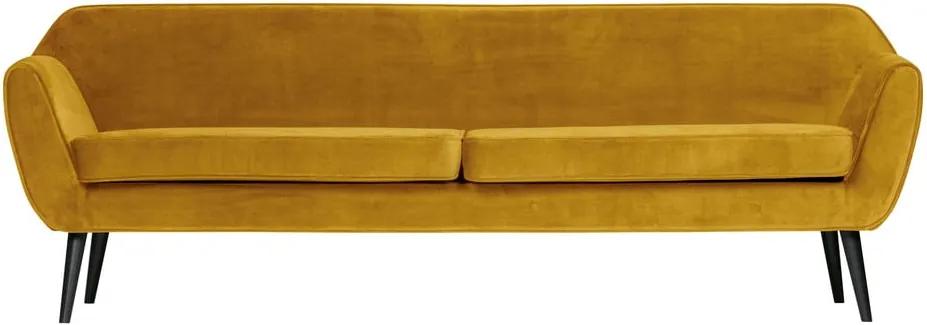 Rocco sárga bársony kanapé, 230 cm - WOOOD