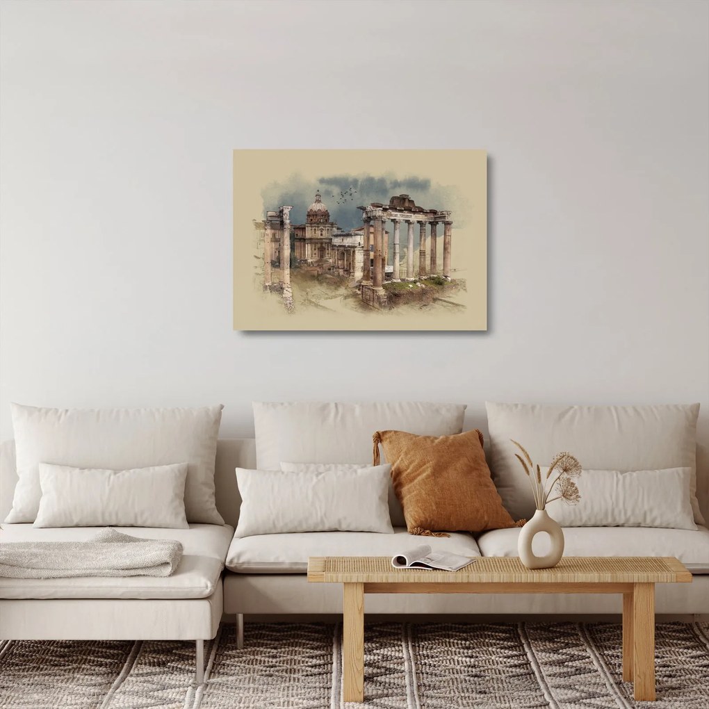 Kép - Forum Romanum, Róma, Olaszország (üvegen) (70x50 cm)