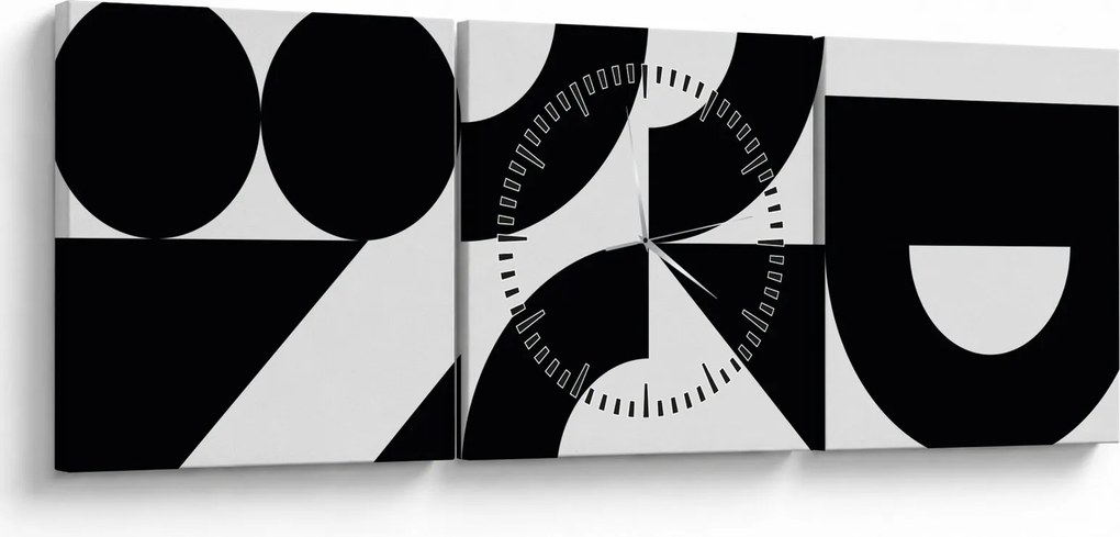 Kép - Geometriai absztrakció N⁰2 (órával) (90x30 cm)