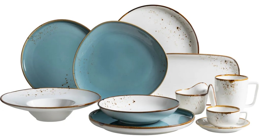 Mäser 4 részes gourmet tányérkészlet Pintar Whitebarna pöttyös 26 cm