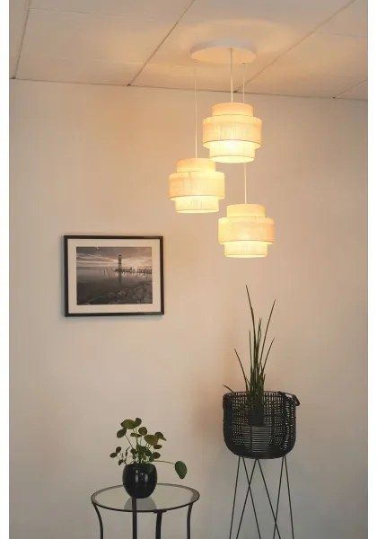 Brilagi - SPACE YUTE 3xE27/15W/230V krém-fehér függeszték