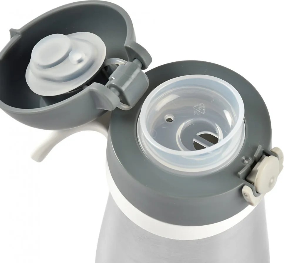 Béaba Rozsdamentes Acél Palack + Fogantyú - 350 ml - Sötétszürke -
