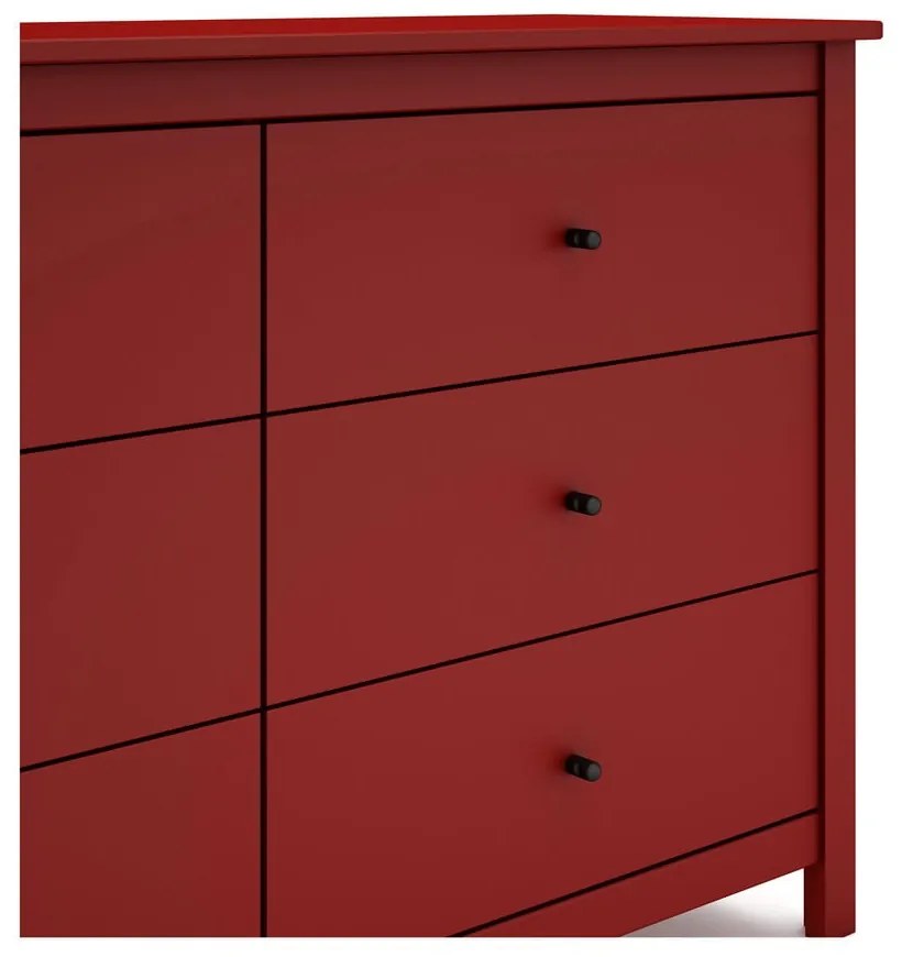 Piros borovi fenyő alacsony komód 130x80 cm Misti – Marckeric
