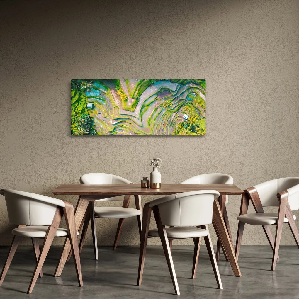 A rizsföldek képe madártávlatból (120x50 cm)