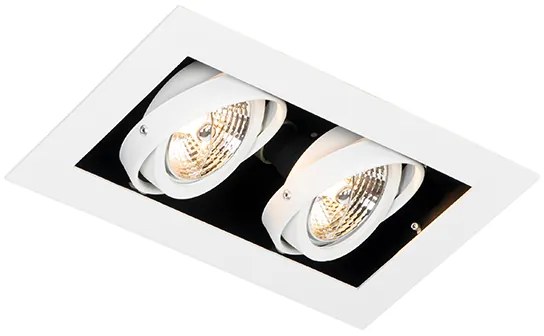 Modern beépíthető reflektor fehér 2-lámpás állítható - Oneon 70