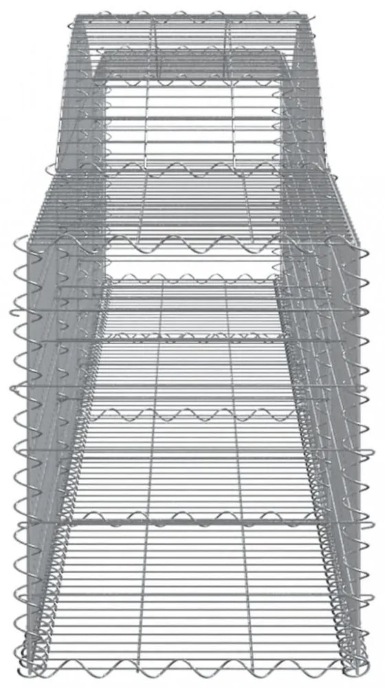 6 db íves horganyzott vas gabion kosár 400x50x60/80 cm