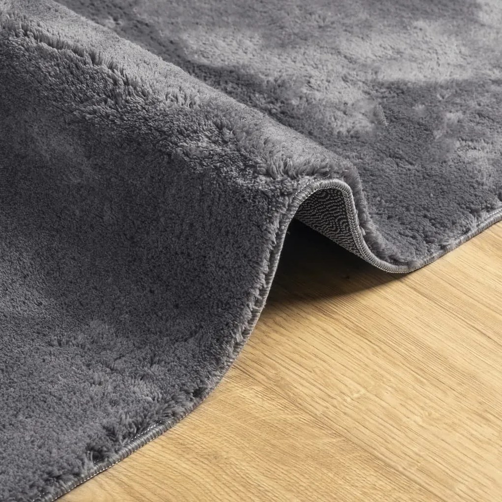 HUARTE antracit rövid szálú puha és mosható szőnyeg 80 x 200 cm