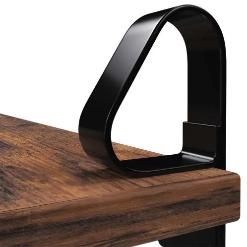 SHELFY 2 darabos fali polc szett, barna/fekete