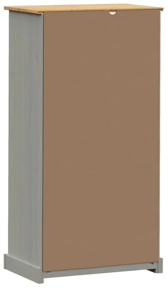 VIGO szürke tömör fenyőfa könyvespolc 60x35x114,5 cm