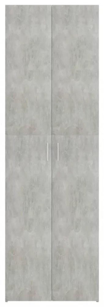 betonszürke szerelt fa irodaszekrény 60 x 32 x 190 cm