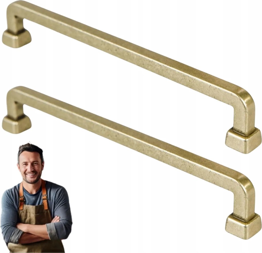 Bútorfogantyú fiókos szekrényhez Tulia 160 mm Régi arany 2db