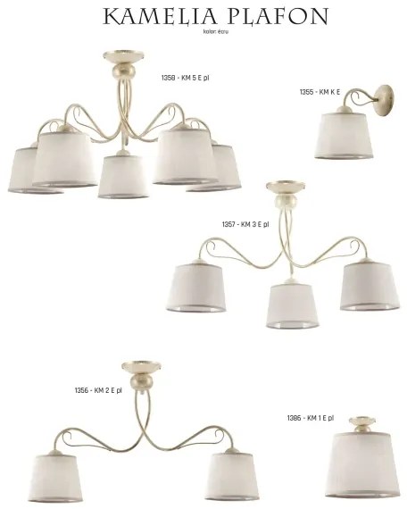 Jupiter 1357 - KM 3 PE - KAMELIA mennyezeti lámpa 3xE27/60W/230V