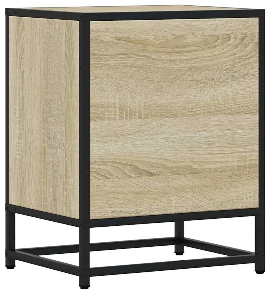 éjjeliszekrények 2 db Sonoma tölgy 40x31x50 cm Gépi fa és fém