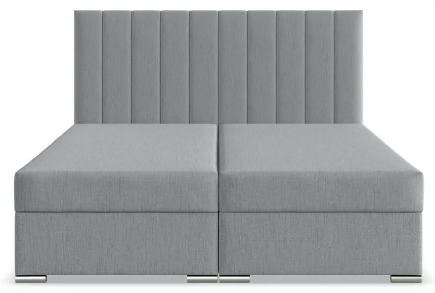 Agen ágy, szövet, 140 x 200, ágyneműtartóval, szürke