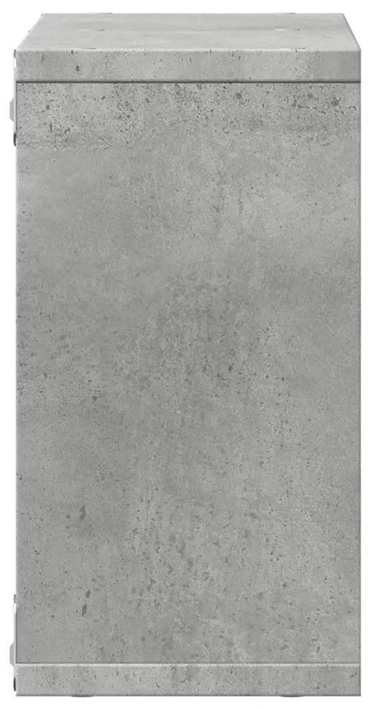 betonszürke szerelt fa faliszekrény 60 x 16 x 30 cm