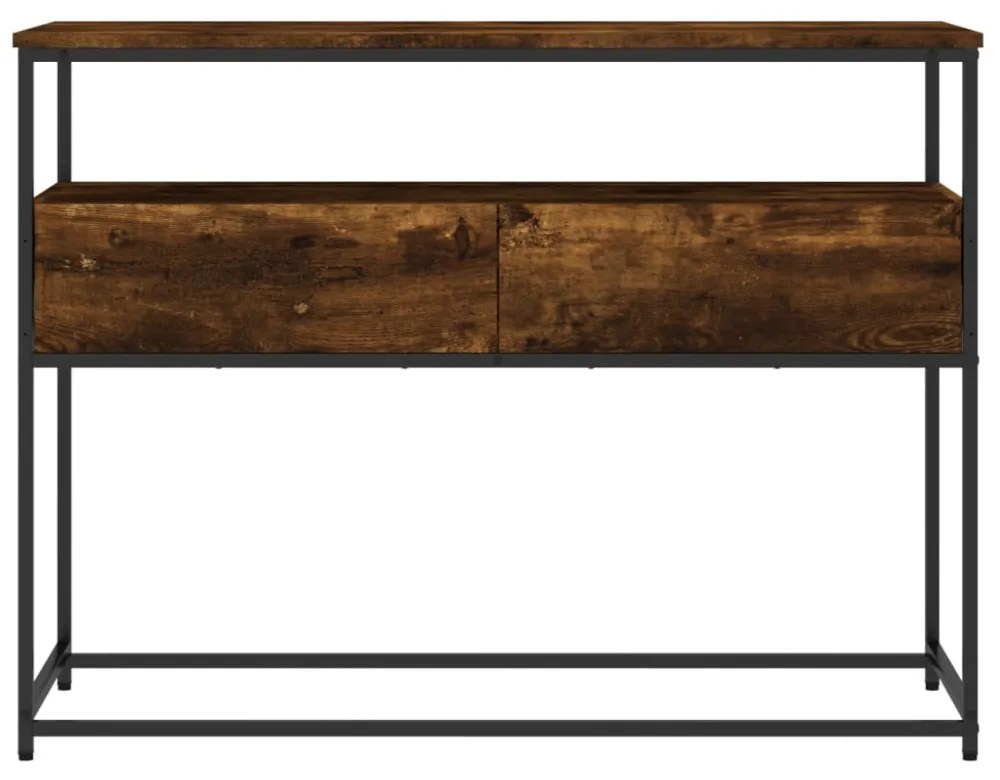 füstös tölgy színű szerelt fa tálalóasztal 100x40x75 cm