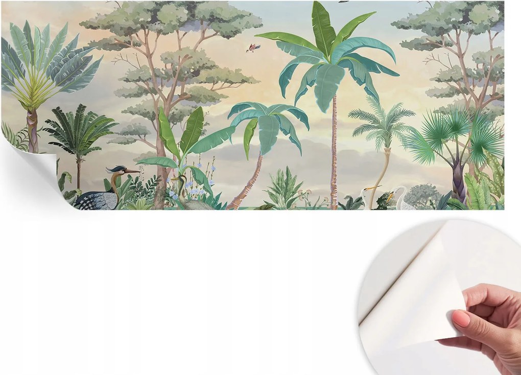 Divatos öntapadós fali tapéta Egzotikus növényvilág 250x104 cm