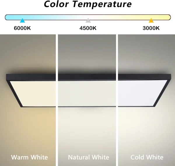Brilagi-LED Dimmelhető fürdőszobai lámpatest FRAME SMART LED/96W/230V IP44 fekete + távirányító