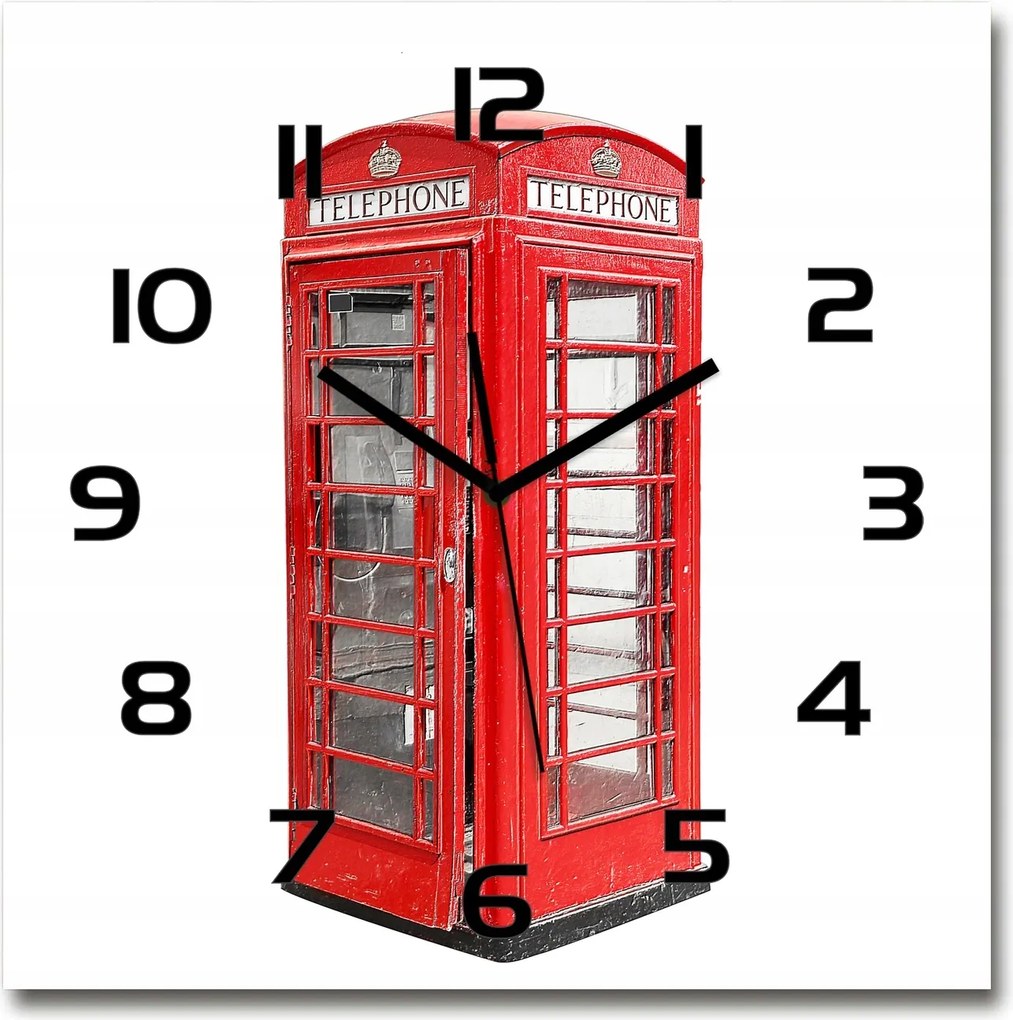 Függő üveg falióra Telefonfülke 60x60 cm