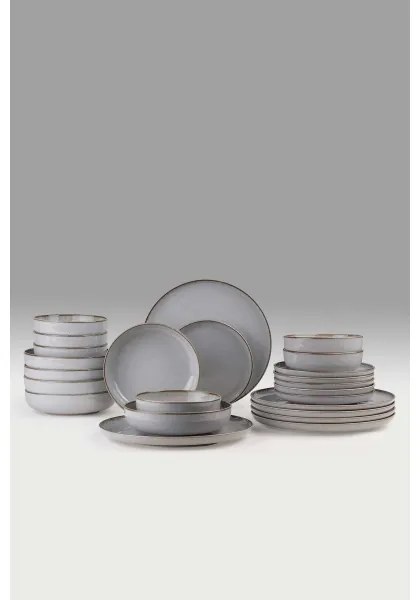 24 darabos szürke porcelán étkészlet