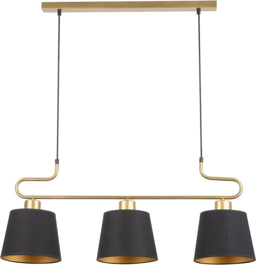 SIGMA LIGHTING 40646 VOLUTTO Többágú Függesztett Lámpa Fekete, Réz, Arany E27 IP20