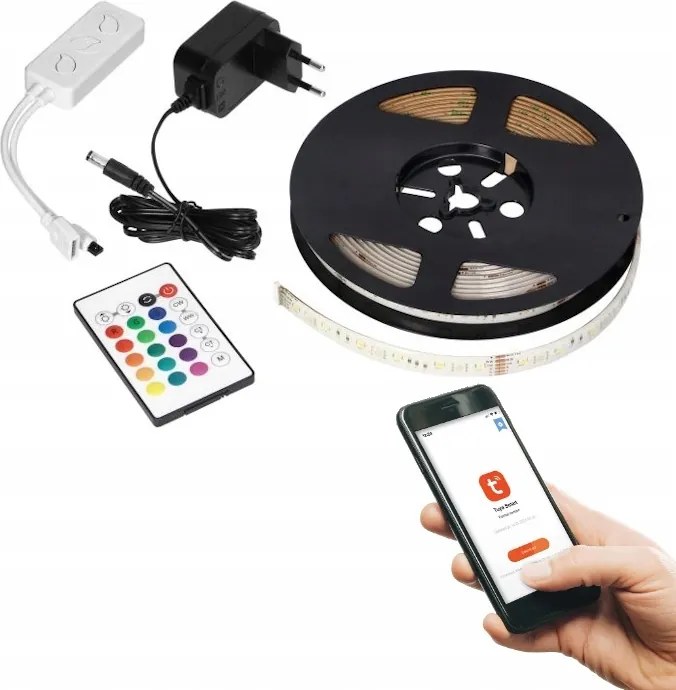 Led szalag IP65 Rgb+ww+cw 5 m tápegység és vezérlő Tuya Smart WiFi