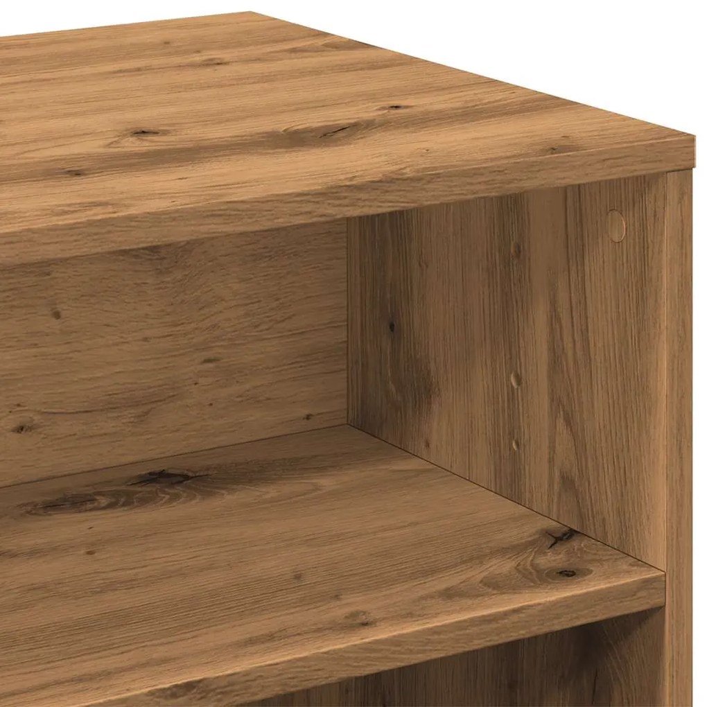 kézműves tölgy színű szerelt fa TV-szekrény 100x40x40 cm